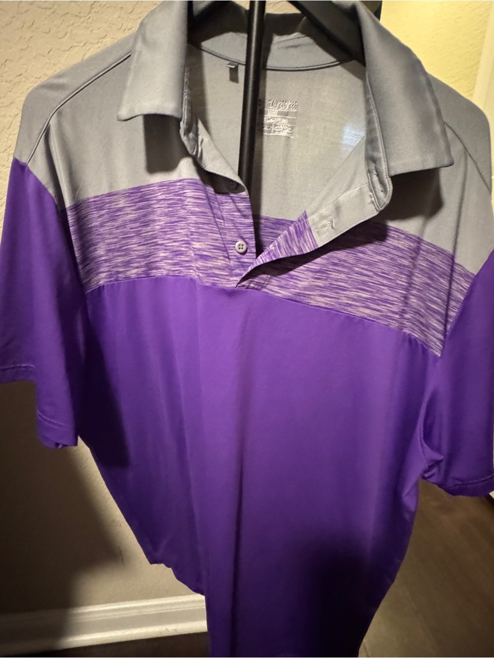 Under Armour Purple and Gray Colorblock Polo